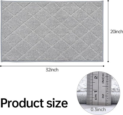 COSY HOMEER Edging Stair Treads Non-Slip Corner Indoor Stair Runners for Wooden Steps,Landing Slip Resistant Stair Rugs for Kids and Dogs, 100% Polyester TPE Backing,Grey,20"X32"