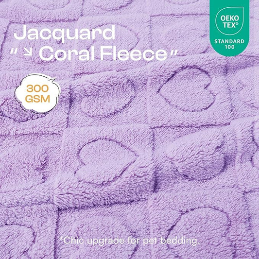 Luciphia Small Dog Blanket Washable Pet Bed Cover Soft Fluffy Puppy Blanket with Premium Fleece 300GSM Cozy Calming Cat Blankets for Indoor Cats Light Purple 41x31 inch