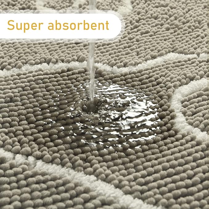 AROGAN Indoor Door Mat Entryway Rug Traps Mud and Water, Chenille Doormat for Muddy Shoes and Dog Paws, Machine Washable Doormat, Front Door Mat, Busy Area Dog Rugs for Floors, Entrance, 24x36 Beige