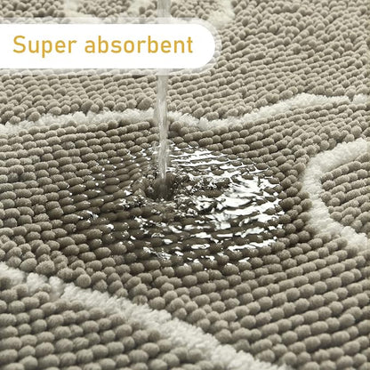 AROGAN Indoor Door Mat Entryway Rug Traps Mud and Water, Chenille Doormat for Muddy Shoes and Dog Paws, Machine Washable Doormat, Front Door Mat, Busy Area Dog Rugs for Floors, Entrance, 24x36 Beige