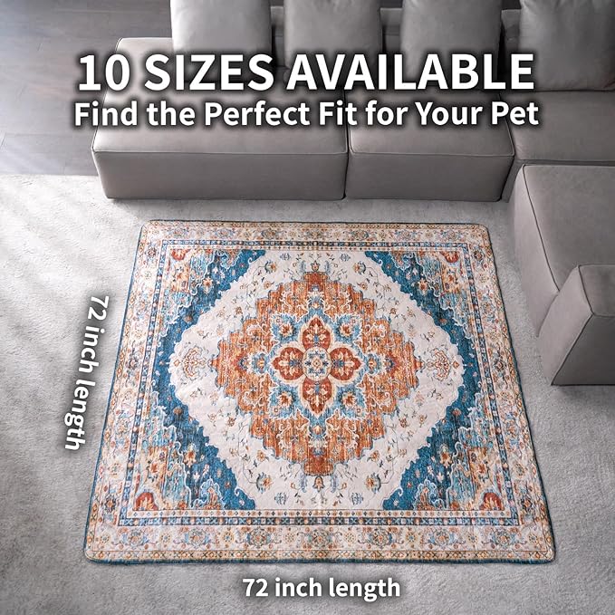 Washable Pee Pads for Dogs, Reusable Puppy Potty Training Pads, Ultra-Absorbent Thick Waterproof Leak-Proof Non-Slip Pads & Mat for Crate, Playpen, Floor, Whelping & Housebreaking , 1 Pack 72"x72"