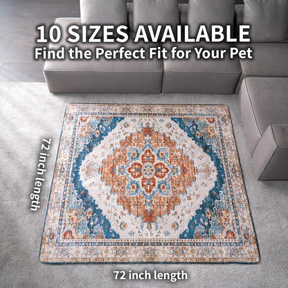 Washable Pee Pads for Dogs, Reusable Puppy Potty Training Pads, Ultra-Absorbent Thick Waterproof Leak-Proof Non-Slip Pads & Mat for Crate, Playpen, Floor, Whelping & Housebreaking , 1 Pack 72"x72"
