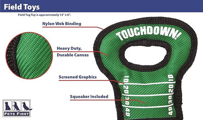 NFL Football Field DOG TOY with Squeaker. - DETROIT LIONS - For Tug, Toss, and Fetch. - Tough & Durable PET TOY