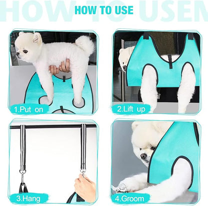 Dog Grooming Hammock - Upgrade Pet Grooming Harness for Nail Trimming (XXL 120lb), Dog Sling for Nail Clipping, Dog Hanging Holder Hanger for Cutting Nail with Nail Clippers, Green