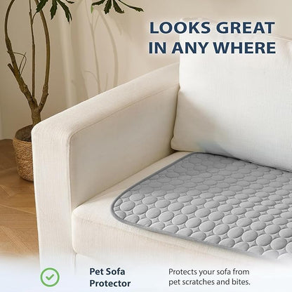 MICROCOSMOS Summer Cooling Mat & Sleeping Pad- Water Absorption Top, Materials Safe, Easy Carry, EZ Clean. Keep Cooling for Pets, Kids and Adults.(Grey, 40" x 28")