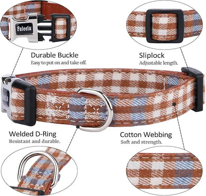 Faleela Soft &Comfy Bowtie Dog Collar,Detachable and Adjustable Bow Tie Collar,for Small Medium Large Pet (Large(Pack of 1), Blue and Whit)