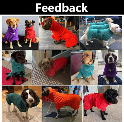 Geyecete 2 Pack Dog Drying Coat Dry Fast Dog Bag Dog Bathrobe Towel,Microfibre Fast Drying Super Absorbent Pet Dog Cat Bath Robe Towel Blue/Purple-XL
