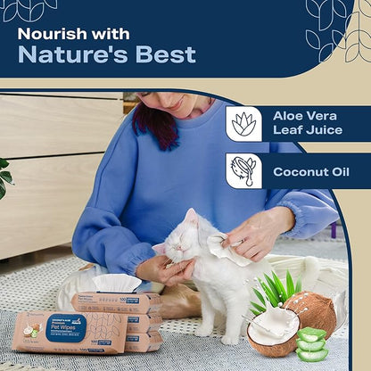 Dog Wipes for Paws and Butt - Coconut Scented (Pack of 400) - Pet Wipes for Dogs and Cats - Deodorizing Non Toxic Dog Wipes, +12 Additional Travel Wipes