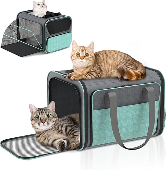 Cat Carrier for Airline Approved: Soft-Sided Cat Carrier Expandable for Small Dogs up to 15LBS - Pet Travel Bag for TSA Approved - Breathable for Airplane Camping Outdoor