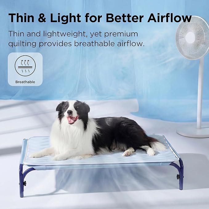 Bedsure Cooling Dog Mat Extra Large - Q-Max>0.4 XXL Thin Breathable Crate Pad Indoor for Pets With Chill Cool Fiber and Non-Slip Bottom，Portable Washable Kennel Cold Mat in Outdoor Summer, 48x30, Grey