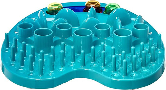 Amazon Basics Pet Activity Center and Feeder, 13.4 X 2.4 X 14.7 Inches, Blue