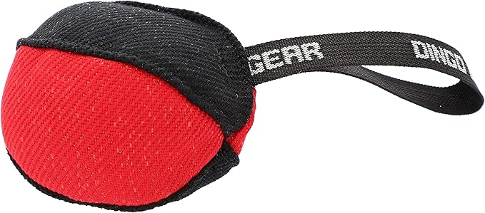 Dingo Gear Dog Tug Toy for Strong Dog, Bite Training, IGP, Fun, French Linen, Small Ball red S02780