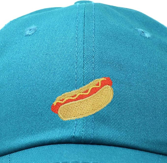DALIX Hot Dog Hat Embroidered Mens Womens Baseball Cap