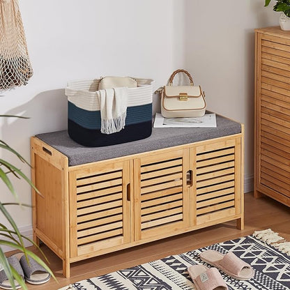 Storage Basket for Organizing, Woven Baskets for Storage, Rectangle Decorative Baskets for Shleves, Closet, Toys, Books, Nursery Organizer Bins - Pack of 3 (Gradient Blue, 13"x9.85"x8.7")