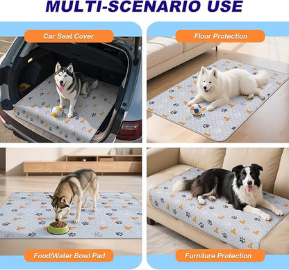 Washable Pee Pads for Dogs, 2 Pack Absorbent Reusable Training Dog Pads Pet Puppy Pads, Non-Slip Potty Pads for Whelping, Playpen, Crate, Bed, Orange, 36"x41"