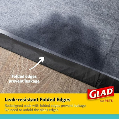 Glad for Pets Activated Charcoal Dog Training Pads, Small Size 17.5" x 23.5" Odor Absorbing, Pee Pads for Dogs Perfect for Training New Puppies, Charcoal, 120 Count - 2 Pack