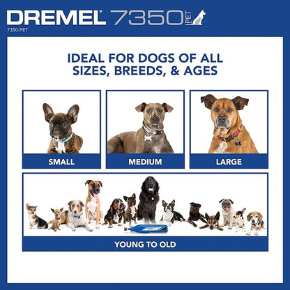 Dremel 7350-PET 4V Pet & Dog Nail Grinder, Easy-To-Use & Safe Nail Trimmer, Professional Pet Grooming Kit - Works on Large, Medium, Small Dogs & Cats