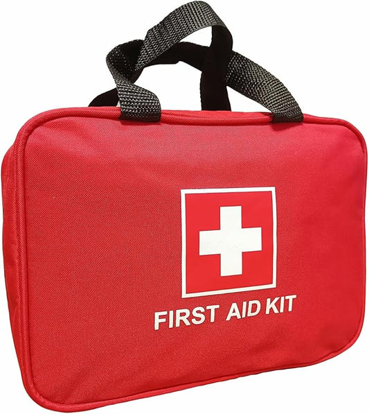 First Aid Bag Empty Emergency Medical Pouch First Responder Storage Compact Survival Medicine Bags for Sport Outdoors Car Office Pet Dog Cat (Red HQ)