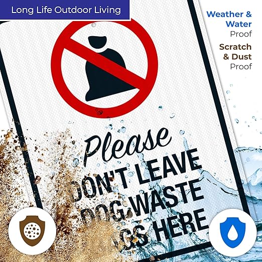 Please Don’t Leave Dog Waste Bags Here 18x24 Inches, 3M EGP Reflective .080 Aluminum, Fade Resistant, Made in USA
