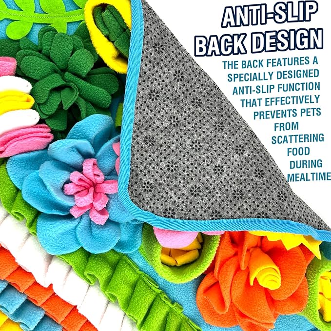Snuffle Mat for Dogs, 15.4''*15.4'' for Small & Medium, Fleece Mentally Stimulating Toys for Dogs Cats Rabbits, Helps Control Eating Speed and Train Scent Detection (Heavyweight Style)