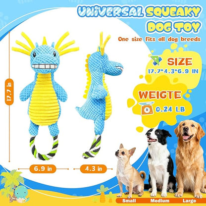 Squeaky Dog Toys for Large Dogs- Tough Squeaky Dog Toys to Keep Them Busy- Durable Plush Stuffed Chew Toy for Boredom, Tug of-War, for Small Medium Large Dogs