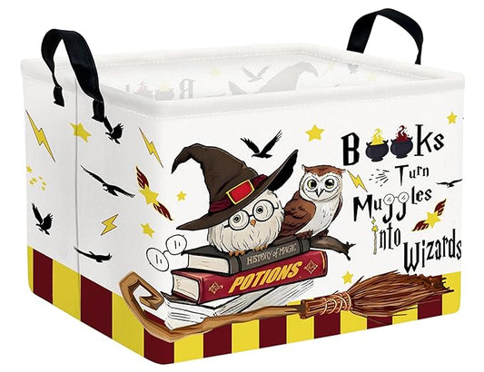 Large Magic Nursery Baby Basket Collapsible Kids Toy Storage Bin Gift Box Room Decor (Brown Owl)