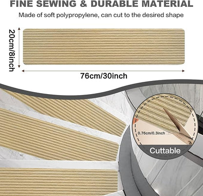 Stair Treads for Wooden Steps - Non Slip Stairs Carpet Tape Peel and Stick with Double Adhesive Tape Set of 15 Stripe- Beige