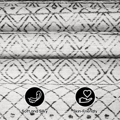 Washable Runner Rugs 3x16 - Long Hallway Runner Rug Low Pile Rug with Rubber Backing Floor Mat Non Slip Moroccan Indoor Carpet for Kitchen Bedroom Entryway 3x16 Geo Grey