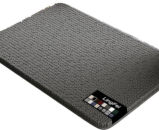 LingFei Dog Bed Washable Mat Kitchen Mats for Floor Super Absorbent Microfiber Dog Door Mat, Washable Pet Carpet, Quick Dry Snow Neal Entrance (Grey, 32x20in)