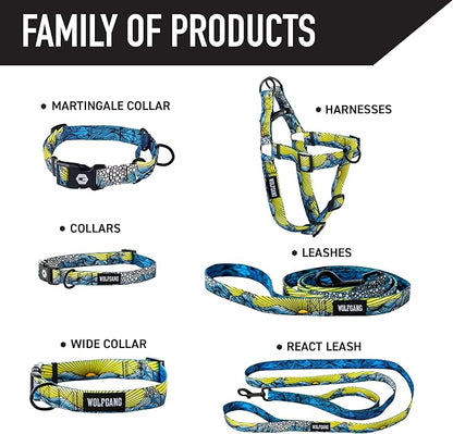 Wolfgang Heavy Duty, Adjustable Dog Collar with Quick Release Nylon Buckle for Walking & Training, DawnPatrol Print, Medium