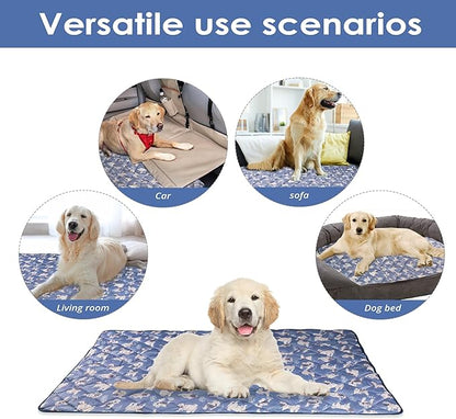 Dog Cooling Mat, Washable Dogs Cats Pet Non-Toxic Cooling Pads Summer Sleeping Kennel Mats，Pet Self Cool Ice Blanket for Indoor & Outdoor Dog Beach Essentials Medium