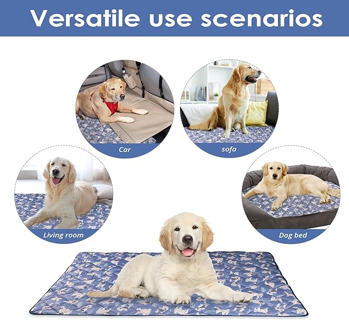 Dog Cooling Mat, Washable Dogs Cats Pet Non-Toxic Cooling Pads Summer Sleeping Kennel Mats，Pet Self Cool Ice Blanket for Indoor & Outdoor Dog Beach Essentials Small