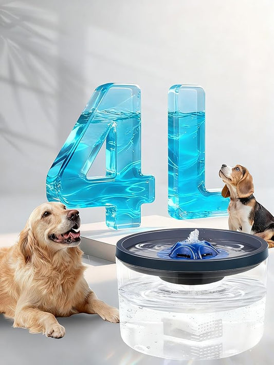Dog Water Fountain 4L/135oz for Large Dogs & Multiple Pets – Ultra-Quiet Pump, 3 Filters, Automatic Pet Water Dispenser for Fresh, Clean Water