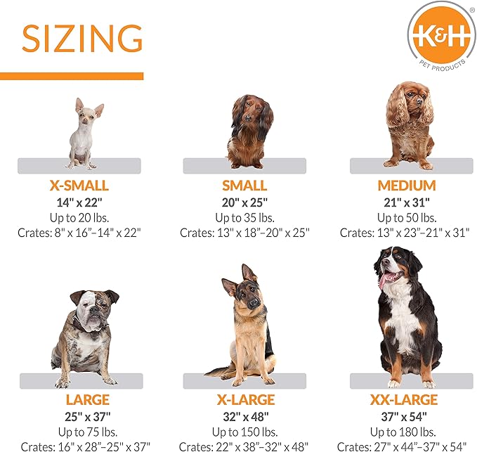 K&H Pet Products Self-Warming Crate Pad, Warming Dog Bed, Machine Washable Dog Mat, Gray X-Small 14 X 22 Inches (Pack of 2)