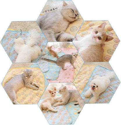 NACOCO Pet Cooling Mat Cat Dog Cushion Pad Summer Cool Down Comfortable Soft for Pets and Adults (S, Pink)