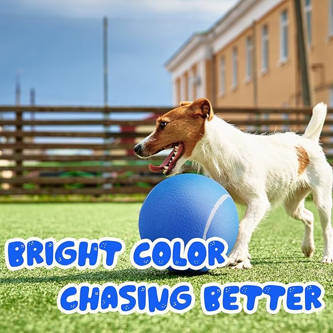 Big Tennis Ball for Dogs, Giant Dog Tennis Ball Toy Large Outdoor Sports Gift for Small Medium Large Dog (Blue, 9.5 inch)