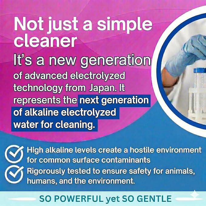Pet Cleaner & Deodorizer for Dogs & Cats | No-Rinse Electrolyzed Water | Safe | Clean Paws, Coat, Hot Spots & Pet Messes | Fragrance-Free, No Harsh Chemicals | Made in Japan