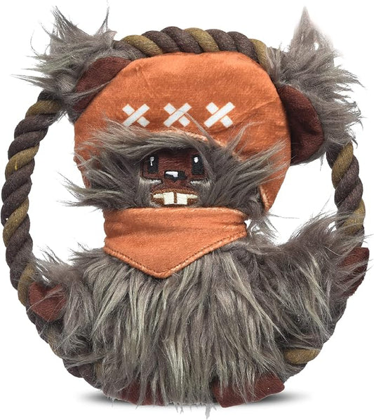 STAR WARS for Pets Dog Toy Ewok Plush Rope Frisbee Dog Toy | Plush Squeaky Pet Toy | Adorable Toys for All Dogs, Official Product