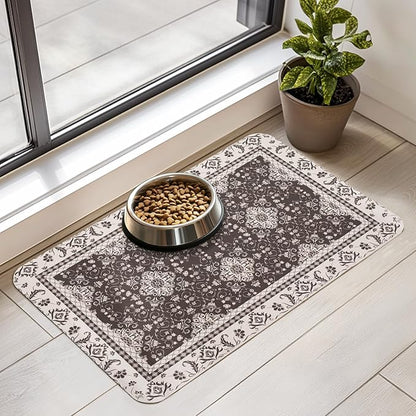Dog Food Mat for Floors Waterproof Quick Dry Pet Placemat Cat Feeding Bowls Mats for Food and Water, Eco-Friendly Dog Accessories Diatomite Pets Supplies 12" X 20"
