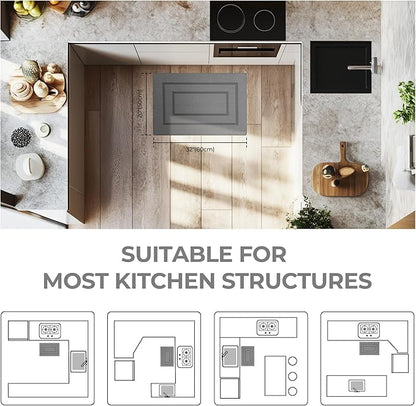 GRANNY SAYS Kitchen Mats for Floor, 32 x 20, Kitchen Rugs Non Slip Washable, Thick Floor mats for Kitchen, Laundry, Kitchen Carpet Non Skid, Grey