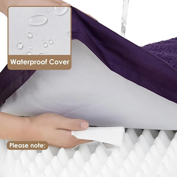 EHEYCIGA Orthopedic Dog Beds for Large Dogs with Removable Washable Cover, Purple, 36x27