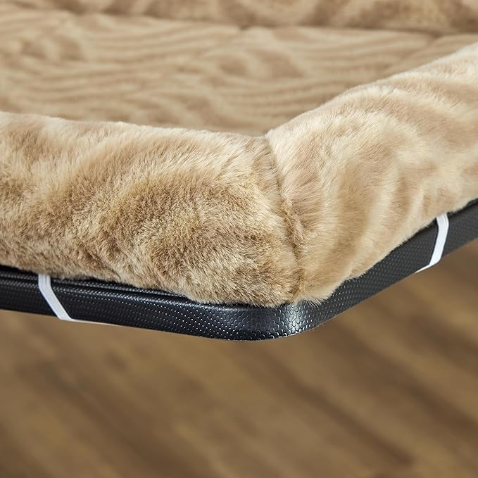 MidWest Homes for Pets QuiteTime Deluxe Wave Bolster Bed for Large Dogs; Easily Machine Wash and Dry; Tan; 42"; 40242-WVTN