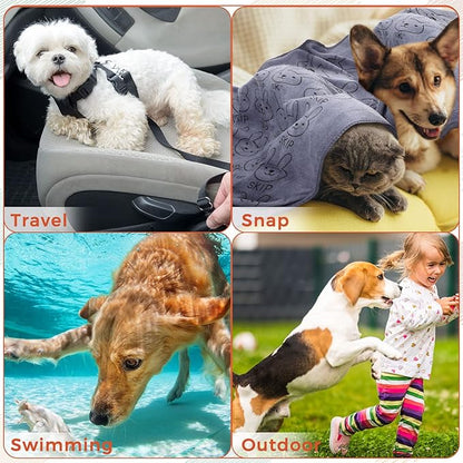 Irenare 12 Pcs Dog Towels Microfiber Pack Bulk, 20 x 40 inch Quick Drying Absorbent Pet Puppy Towels for Drying Small Puppy Dog Cat Pet Kitten Grooming Bathing Shower Travel Supplies(Multicolor)