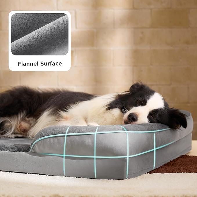 Bedsure Orthopedic Dog Beds Large Sized Dog - Washable Large Dog Cat Bed Waterproof, Comfort Dogs Couch Sofa with Washable Removable Cover, Pet Bed with Nonskid Bottom, Grey, 35"