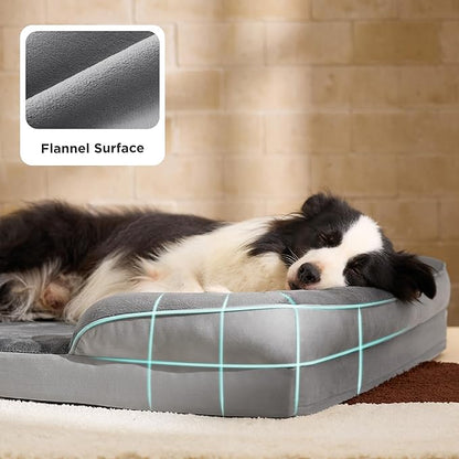 Bedsure Orthopedic Dog Beds Large Sized Dog - Washable Large Dog Cat Bed Waterproof, Comfort Dogs Couch Sofa with Washable Removable Cover, Pet Bed with Nonskid Bottom, Ivory, 35"