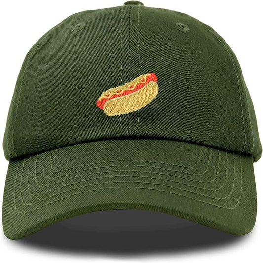 DALIX Hot Dog Hat Embroidered Mens Womens Baseball Cap