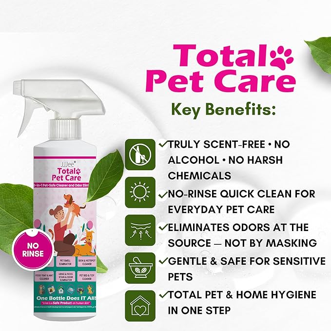 Pet Cleaner & Deodorizer for Dogs & Cats | No-Rinse Electrolyzed Water | Safe | Clean Paws, Coat, Hot Spots & Pet Messes | Fragrance-Free, No Harsh Chemicals | Made in Japan