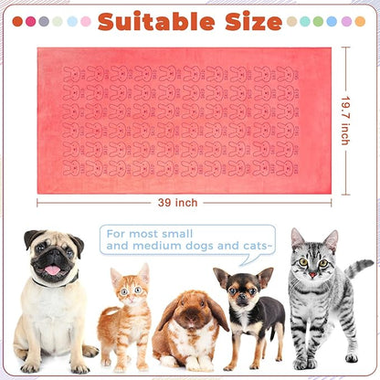 Irenare 12 Pcs Dog Towels Microfiber Pack Bulk, 20 x 40 inch Quick Drying Absorbent Pet Puppy Towels for Drying Small Puppy Dog Cat Pet Kitten Grooming Bathing Shower Travel Supplies(Multicolor)