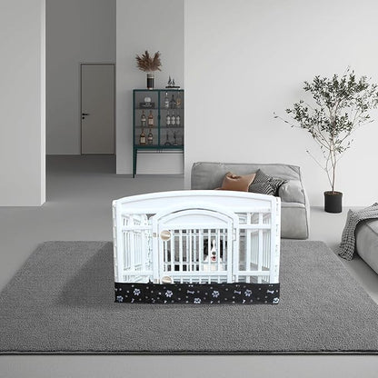 Dog Playpen Bottom Pad Fits for 36 Inch 4 Panels Exercise Pet Playpen, Dog Crate Pad Puppy Playpen Pad, Hoop and Loop Design (Note: Playpen Not Included). -Black