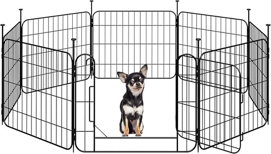 Yaheetech Expandable Dog Playpen, 8 Panel 20 inch Puppy Playpen with Door Indoor/Outdoor Pet Fence for Small Medium Dogs